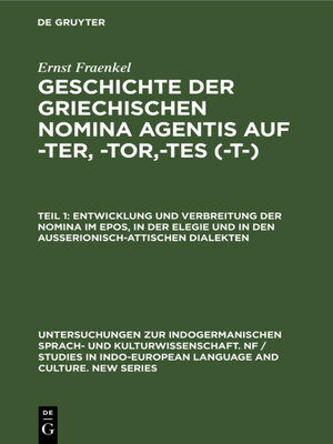 cover image of Entwicklung und Verbreitung der Nomina im Epos, in der Elegie und in den außerionisch-attischen Dialekten